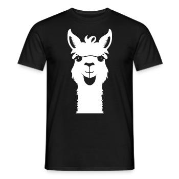 Drôle de lama Silhouette Cheeky Fun Lamas - T-shirt homme - noir - Devant - AI Model Male 178 light (178cm)