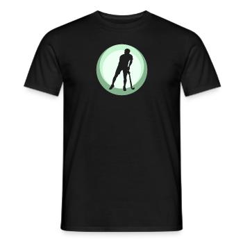 Bâton de hockey sur gazon - T-shirt homme - noir - Devant - AI Model Male 178 light (178cm)