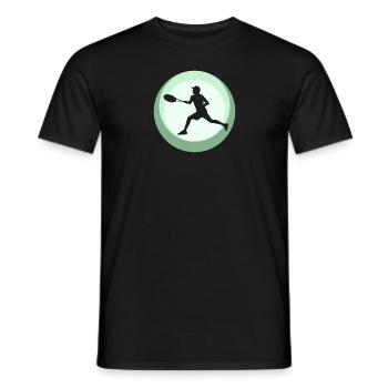 Tennis Vorhand Rückhand Tennisschlag - Männer T-Shirt - Schwarz - Vorne - AI Model Male 178 light (178cm)