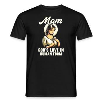 Fête des Mères, Maternité Chrétienne, Religieux - T-shirt homme - noir - Devant - AI Model Male 178 light (178cm)