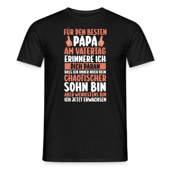 Papa Fête des pères Papa - T-shirt homme - noir - Devant - AI Model Male 178 light (178cm)