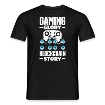 Cryptocurrency Rewards Gaming Blockchain Gamer - Men's T-Shirt - black - Front - AI Model Male 178 light (178cm)