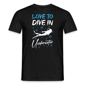 J’adore plonger dans la plongée sous-marine - T-shirt homme - noir - Devant - AI Model Male 178 light (178cm)