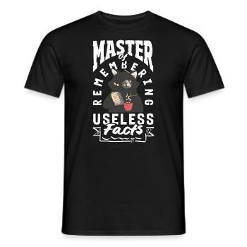 Master of Remembering Useless Facts Funny Cat - Männer T-Shirt - Schwarz - Vorne - AI Model Male 178 light (178cm)