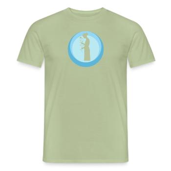 Fleuriste Botanique - T-shirt homme - vert sauge - Devant - AI Model Male 178 light (178cm)
