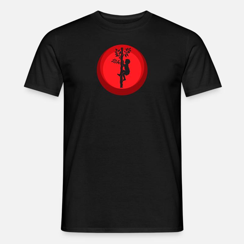 Baumklettern Aufstieg Kletteraffe - Männer T-Shirt - Schwarz