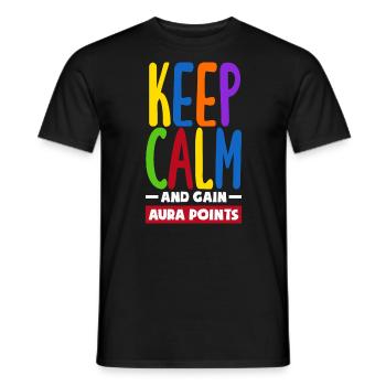 Keep Calm And Gain Aura Points Daily Trendy Viral - Men's T-Shirt - black - Front - AI Model Male 178 light (178cm)