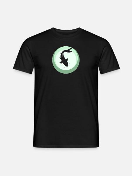 Koi Fisch Fischer - Männer T-Shirt - Schwarz