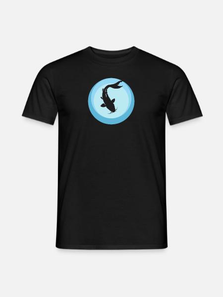 Koi Fisch Fischkopf Fischer - Männer T-Shirt - Schwarz