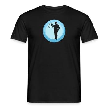 Droit des tribunaux Assurance - T-shirt homme - noir - Devant - AI Model Male 178 light (178cm)