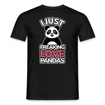 Ich liebe Pandas - Männer T-Shirt - Schwarz - Vorne - AI Model Male 178 light (178cm)