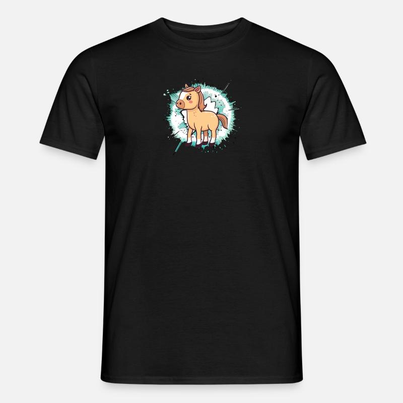 Pferde Pferdekopf Wildpferd - Männer T-Shirt - Schwarz
