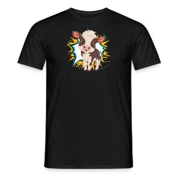 Cow Beef Milk - Men's T-Shirt - black - Front - AI Model Male 178 light (178cm)