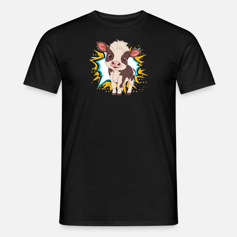Kuh Rind Milch - Männer T-Shirt - Schwarz