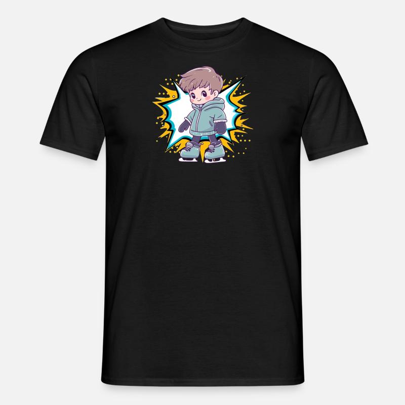 Eislauf Iceskating - Männer T-Shirt - Schwarz