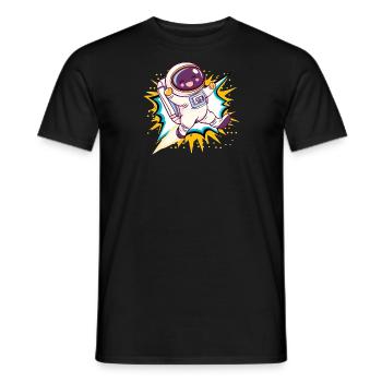 Astronaut Cosmos - Men's T-Shirt - black - Front - AI Model Male 178 light (178cm)
