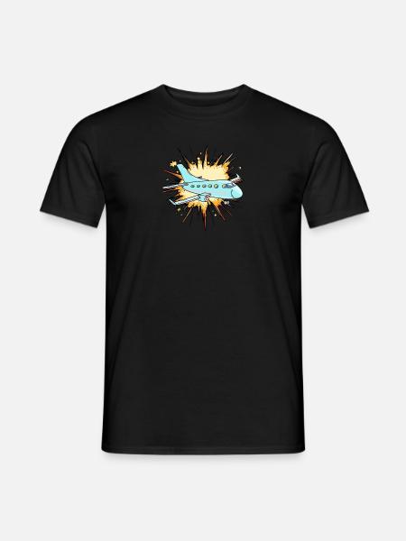 Airplane Flying - Men's T-Shirt - black