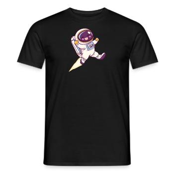 Astronaut Spaceman Space Shuttle - Männer T-Shirt - Schwarz - Vorne - AI Model Male 178 light (178cm)