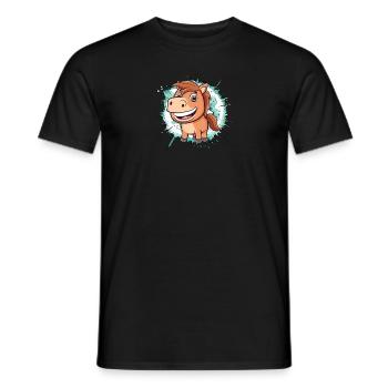 Pferde Pferdekopf Sattel - Männer T-Shirt - Schwarz - Vorne - AI Model Male 178 light (178cm)