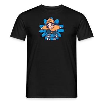Skate Skateboard Longboard - Men's T-Shirt - black - Front - AI Model Male 178 light (178cm)