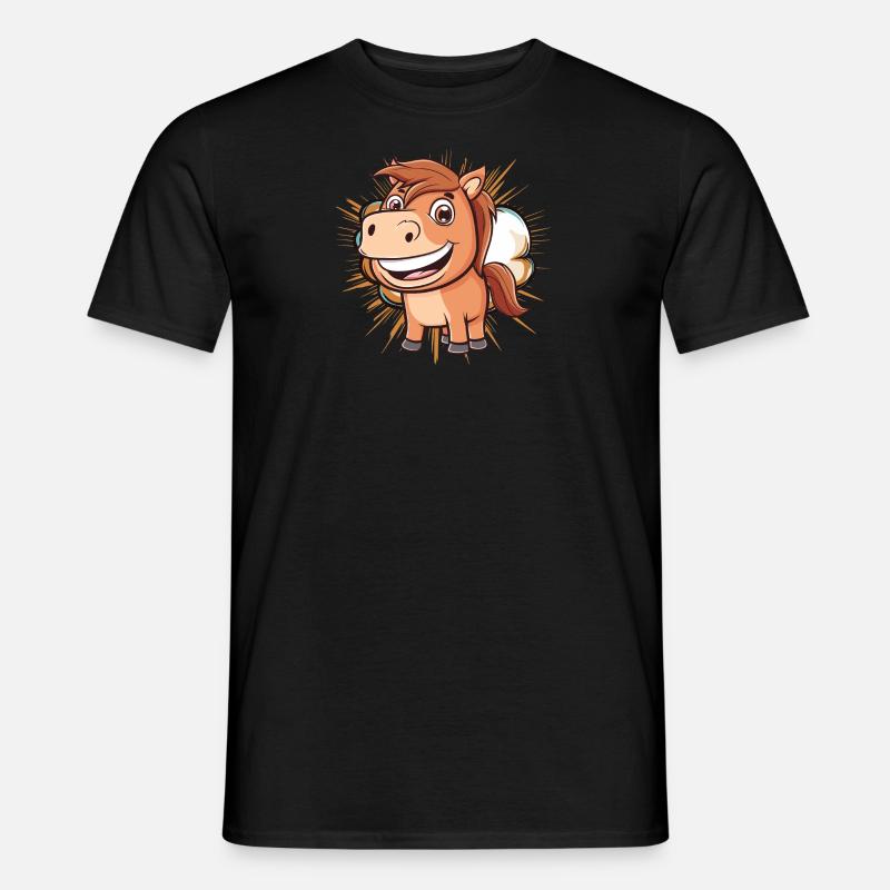 Pferde Reiter - Männer T-Shirt - Schwarz