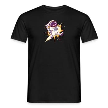 Astronaut Spaceman - Men's T-Shirt - black - Front - AI Model Male 178 light (178cm)
