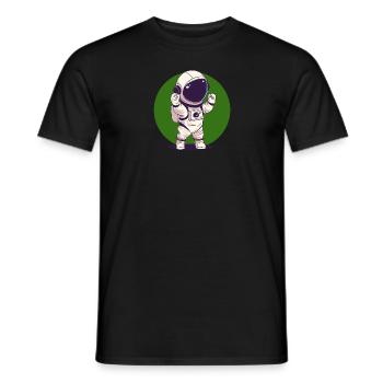 Astronaut Spaceman Orbit - Men's T-Shirt - black - Front - AI Model Male 178 light (178cm)