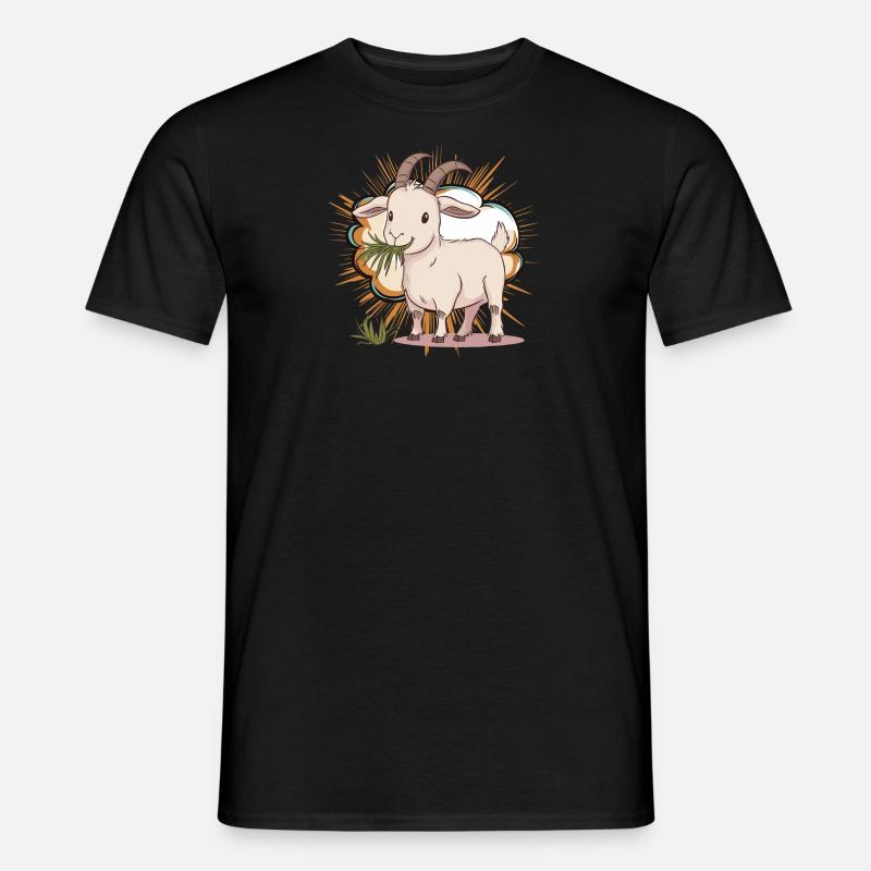 Ziege Ziegenbock Steinbock - Männer T-Shirt - Schwarz