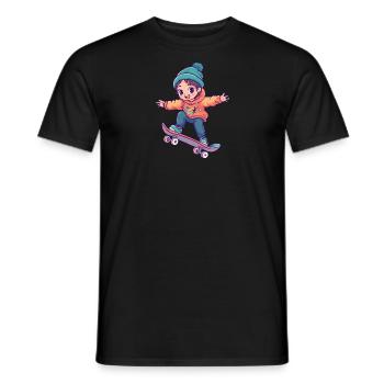 Skate Skater - Männer T-Shirt - Schwarz - Vorne - AI Model Male 178 light (178cm)