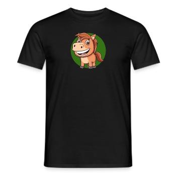 Horses Horse Head Rider - Men's T-Shirt - black - Front - AI Model Male 178 light (178cm)