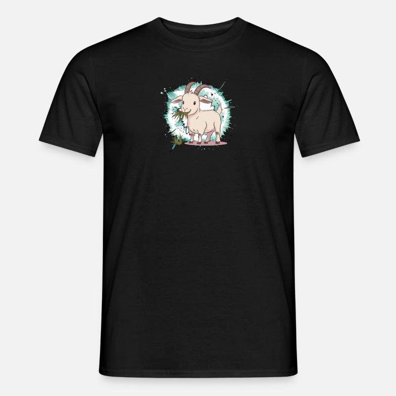Ziege Steinbock Ziegen - Männer T-Shirt - Schwarz
