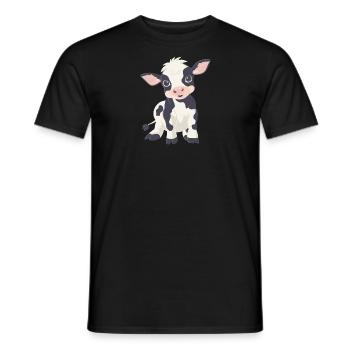 cow cows moo - Men's T-Shirt - black - Front - AI Model Male 178 light (178cm)