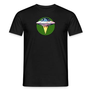 UFO Saucer - Men's T-Shirt - black - Front - AI Model Male 178 light (178cm)