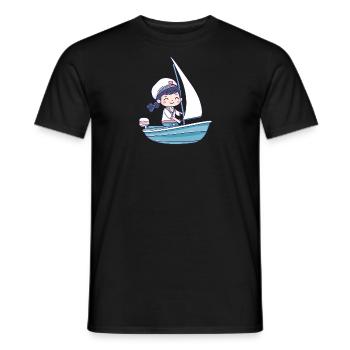 Voilier à voile - T-shirt homme - noir - Devant - AI Model Male 178 light (178cm)