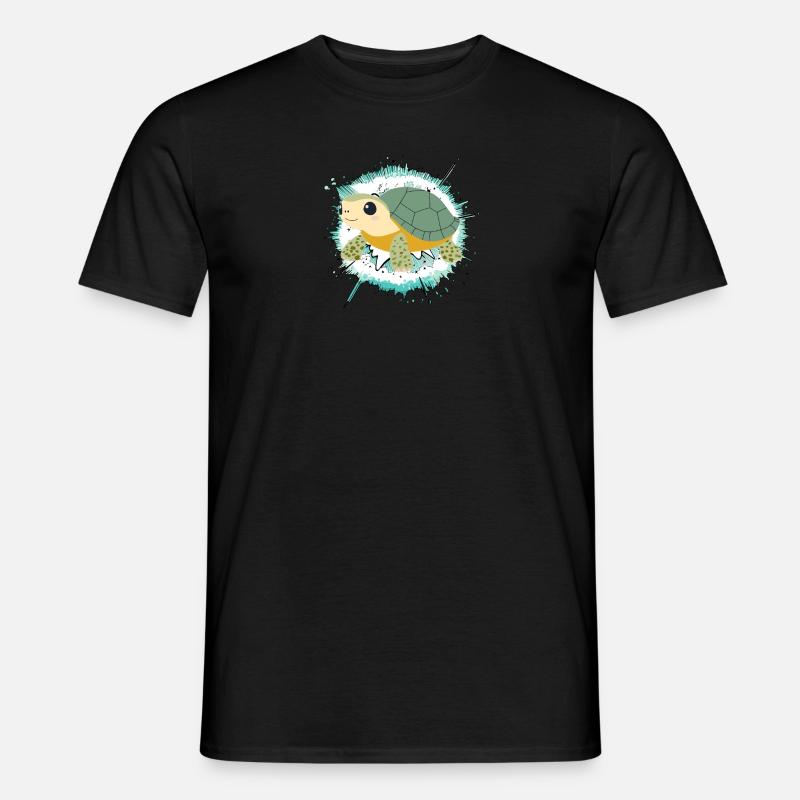 Turtle Schildkröten Langsam - Männer T-Shirt - Schwarz