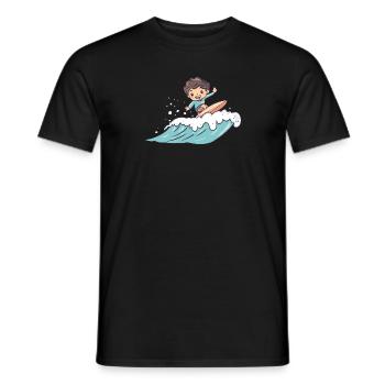 Surfere Surfing Surfing - Mænd T-shirt - sort - Foran - AI Model Male 178 light (178cm)