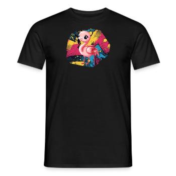 Flamingo Flamingos - Men's T-Shirt - black - Front - AI Model Male 178 light (178cm)