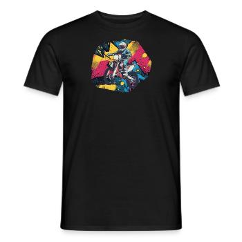 Dirtbike Motocross - Männer T-Shirt - Schwarz - Vorne - AI Model Male 178 light (178cm)