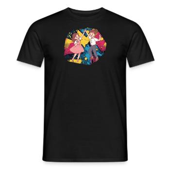 Cours de danse en couple - T-shirt homme - noir - Devant - AI Model Male 178 light (178cm)