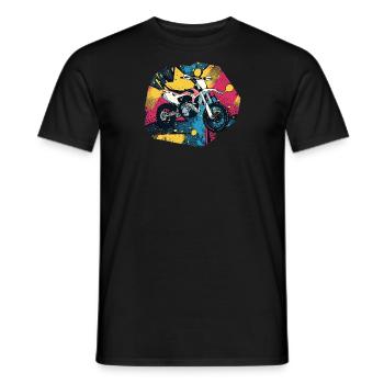 Moto Dirt Bike Motard - T-shirt homme - noir - Devant - AI Model Male 178 light (178cm)