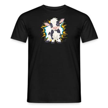 Vache Ferme Animal - T-shirt homme - noir - Devant - AI Model Male 178 light (178cm)