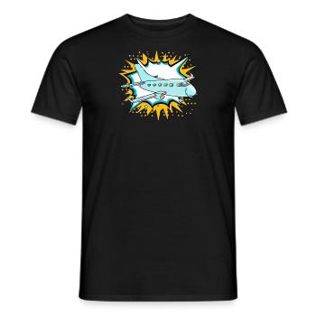 Flugzeug Fliegen Flughafen - Männer T-Shirt - Schwarz - Vorne - AI Model Male 178 light (178cm)