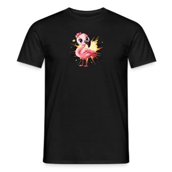 Flamingo Flamenco - Männer T-Shirt - Schwarz - Vorne - AI Model Male 178 light (178cm)