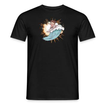 Surfer Surfing California - Men's T-Shirt - black - Front - AI Model Male 178 light (178cm)