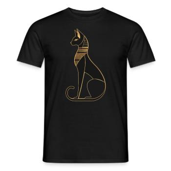 Egyptian Cat - Men's T-Shirt - black - Front - AI Model Male 178 light (178cm)
