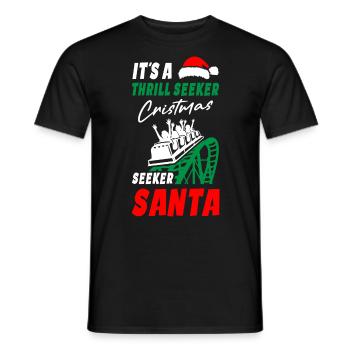 Roller Coaster Christmas - Men's T-Shirt - black - Front - AI Model Male 178 light (178cm)