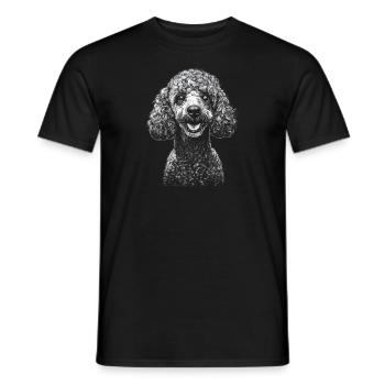 Pudel Portrait Hunde Hund Kleinpudel - Männer T-Shirt - Schwarz - Vorne - AI Model Male 178 light (178cm)