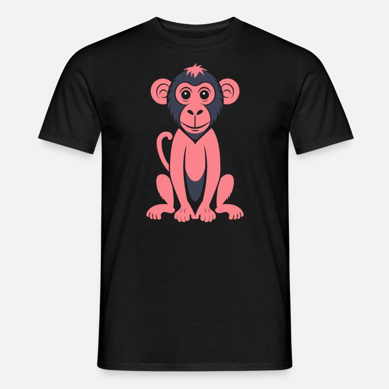 Pavian-Affe - Männer T-Shirt - Schwarz