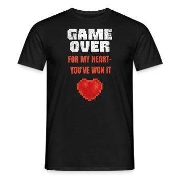 Chemise d’amour de jeu vidéo rétro - T-shirt homme - noir - Devant - AI Model Male 178 light (178cm)