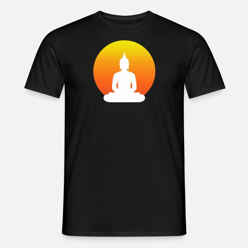Buddha im Schneidersitz - Männer T-Shirt - Schwarz